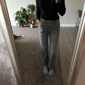 Aeropostale Women's Straight Leg Gray Jeans